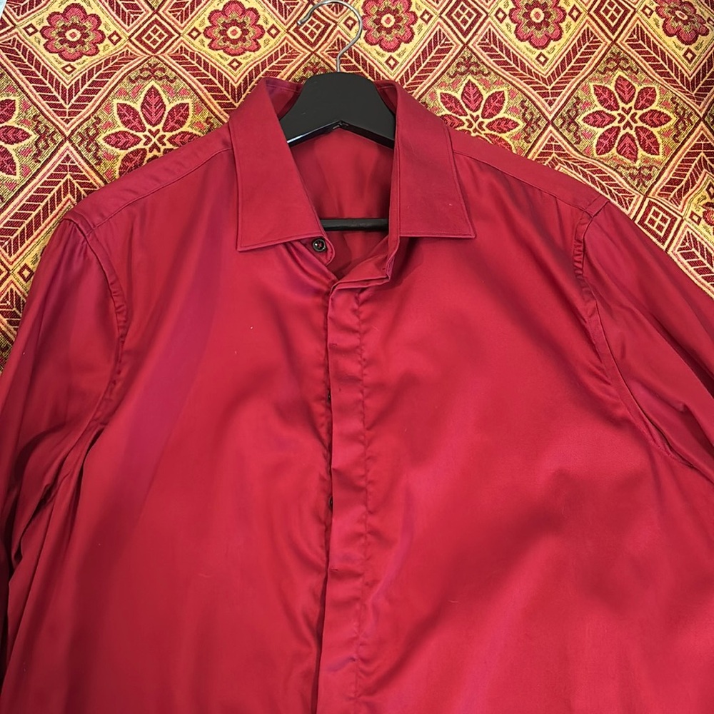 High end Red French Cuff Dress Shirt